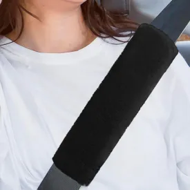 2PCS Car Seat Belt Pads Shoulder Cover, Soft Plush Auto Seat Belt Pad for Protecting Neck and Shoulder, Universal Car Shoulder Strap Cushion Protector for Adults Kids Women Men (Black)