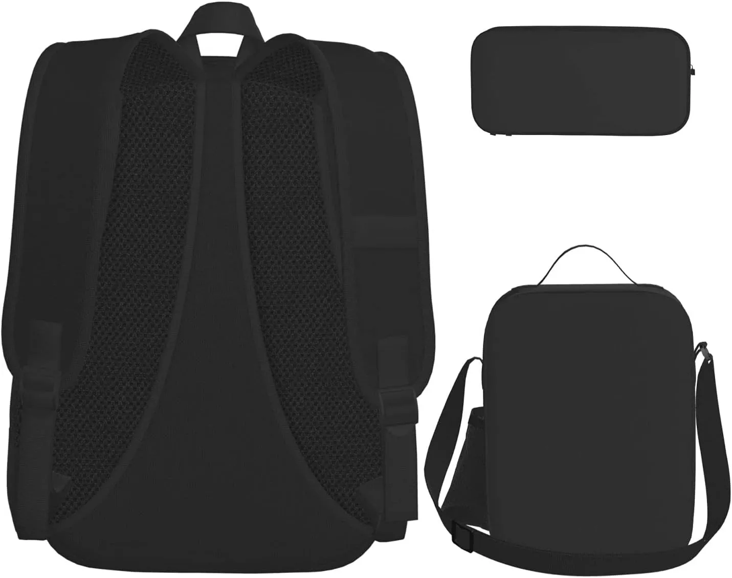 3-In-1 Backpack Bookbag Set,Bear Print Casual Travel Backpacks,With Pencil Case Pouch, Lunch Bag