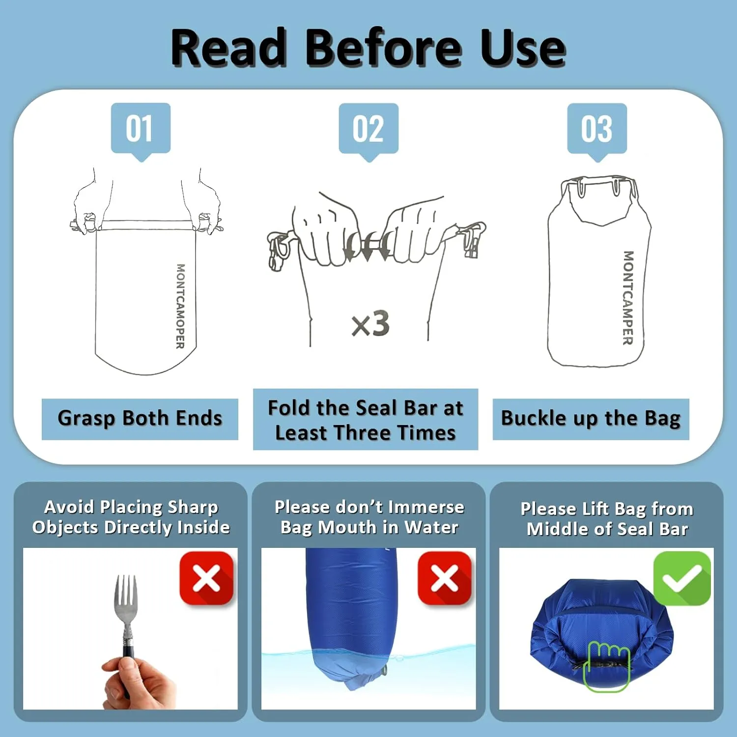 30D Nylon Waterproof Storage Sack for Camping, Hiking and fishing- Roll Top Closure-Portable Waterproof Dry Bag-Keeping Luggage Dry and Organized(5L/Blue)