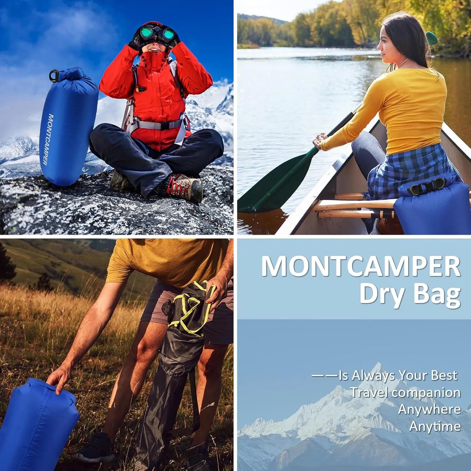 30D Nylon Waterproof Storage Sack for Camping, Hiking and fishing- Roll Top Closure-Portable Waterproof Dry Bag-Keeping Luggage Dry and Organized(5L/Blue)