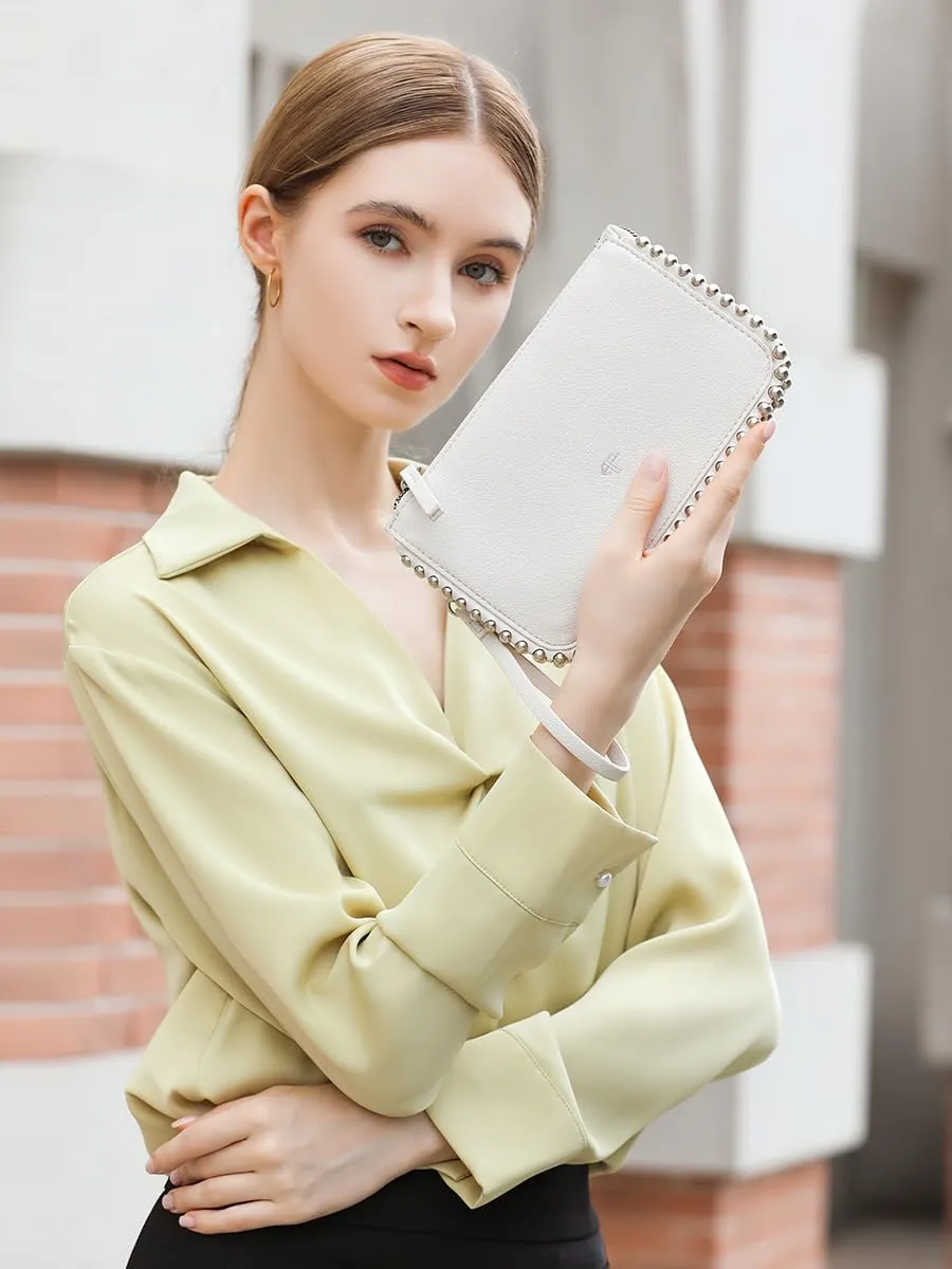 AFKOMST Small Clutch Purse and Wristlet Wallet for Women Formal Evening Bag with Crossbody Chain Strap