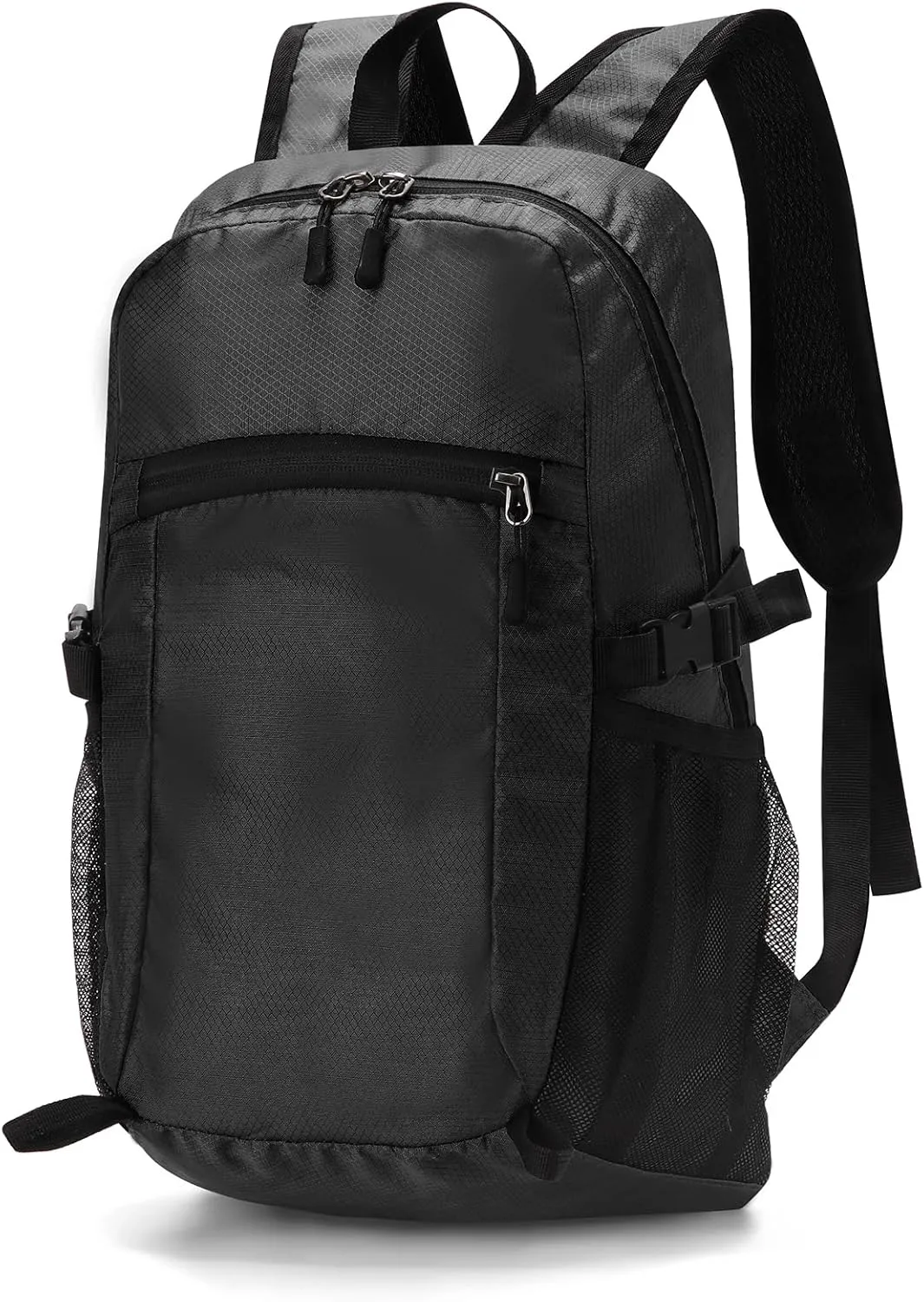 ALUSBELL Lightweight Hiking Backpack,Waterproof Small Hiking Daypack,Foldable Backpack for Travel,Ultralight Camping Black