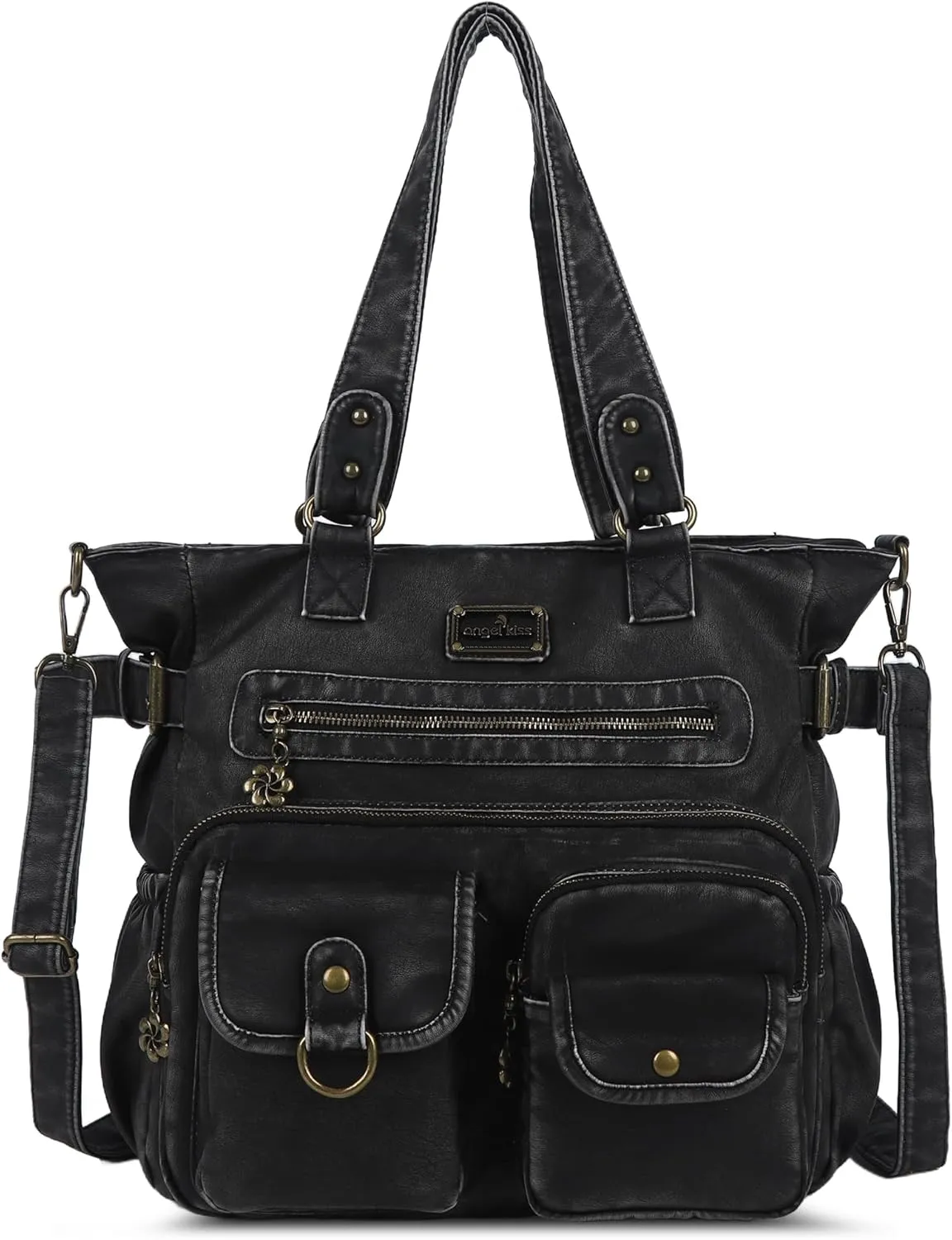 Angelkiss Purses Handbags for Women PU Tote Satchel Bags for Women Pockets Shoulder Bags
