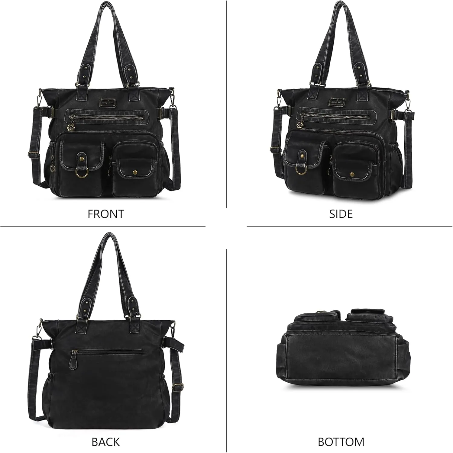 Angelkiss Purses Handbags for Women PU Tote Satchel Bags for Women Pockets Shoulder Bags