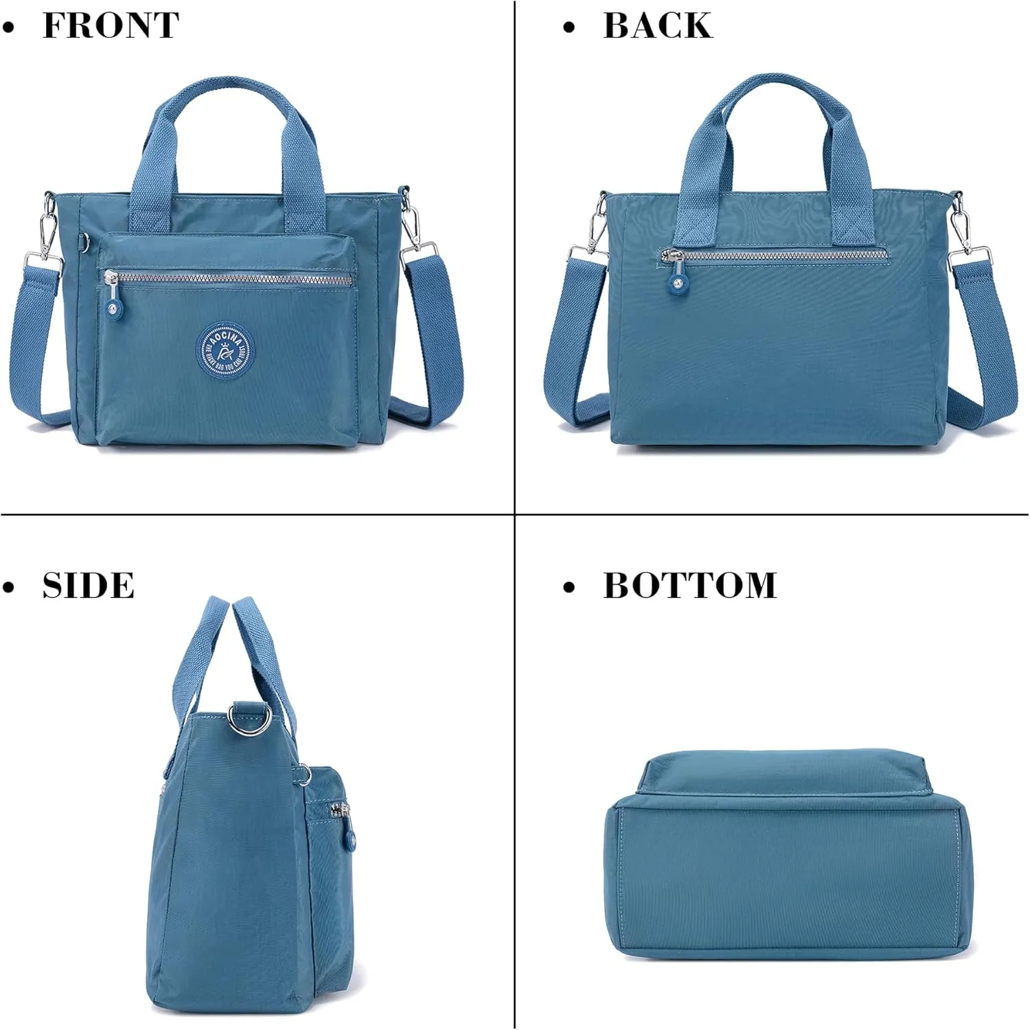 AOCINA Mini Tote Bag with Multi Pockets Small Crossbody Bags for Women Nylon Printed Shoulder Bag
