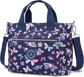 AOCINA Mini Tote Bag with Multi Pockets Small Crossbody Bags for Women Nylon Printed Shoulder Bag
