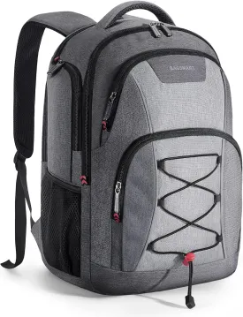 BAGSMART Unisex Laptop Backpack, 15.6-inch Anti-Theft, Water Resistant, Grey, With USB Charger Hole
