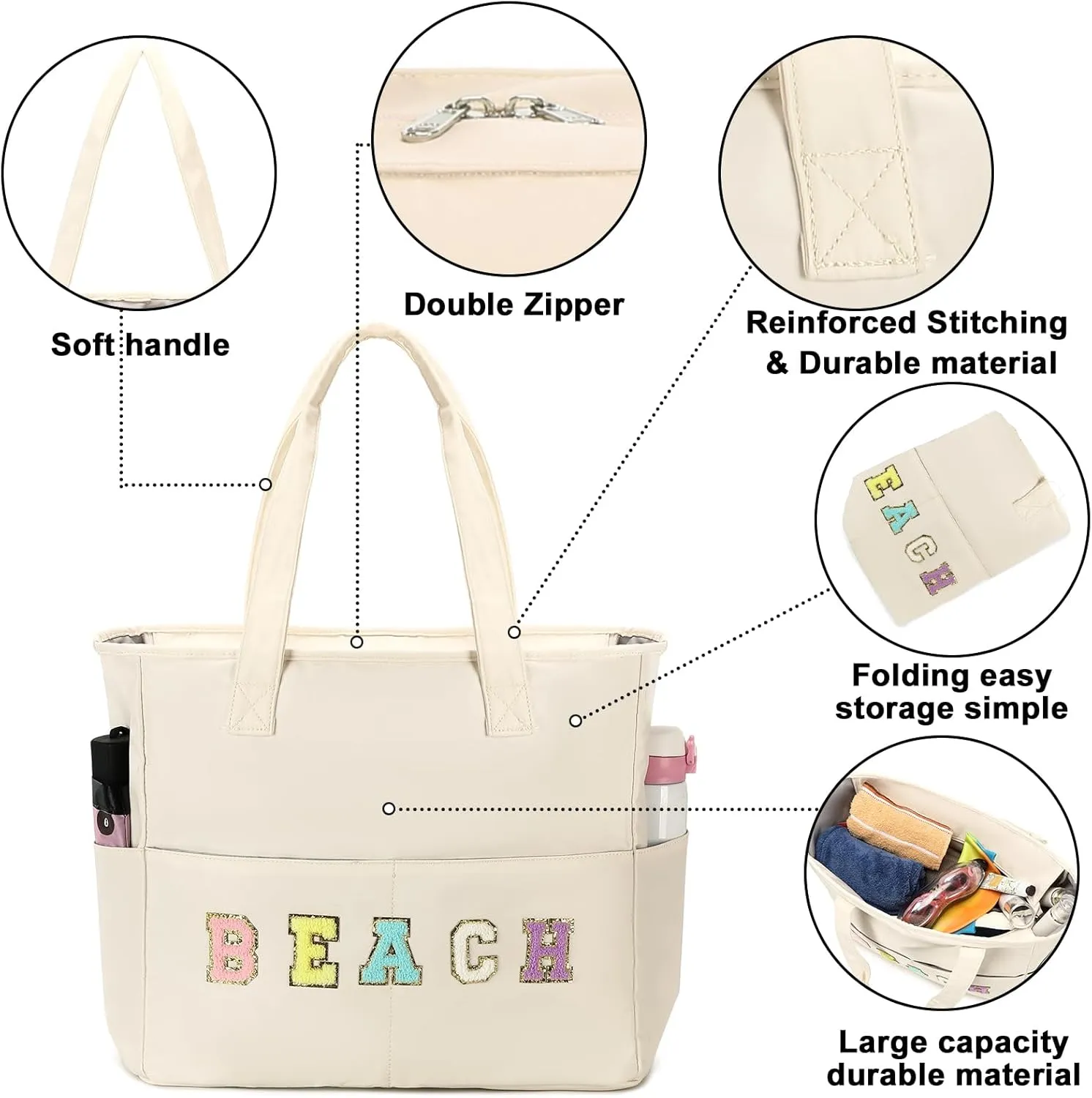 Beach Pool Bags Tote for Women Ladies Large Gym Tote Carry On Bag With Wet Compartment for Weekender Travel Waterproof