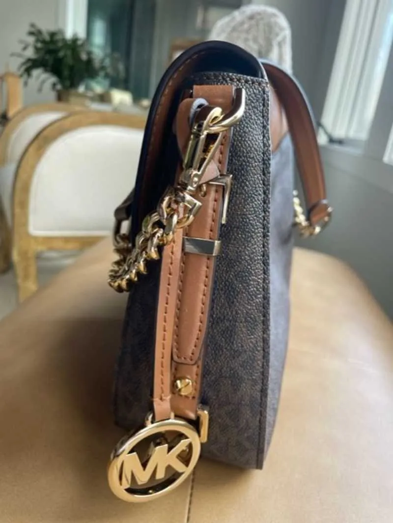 Bedford Legacy Medium Logo and Leather Shoulder Bag