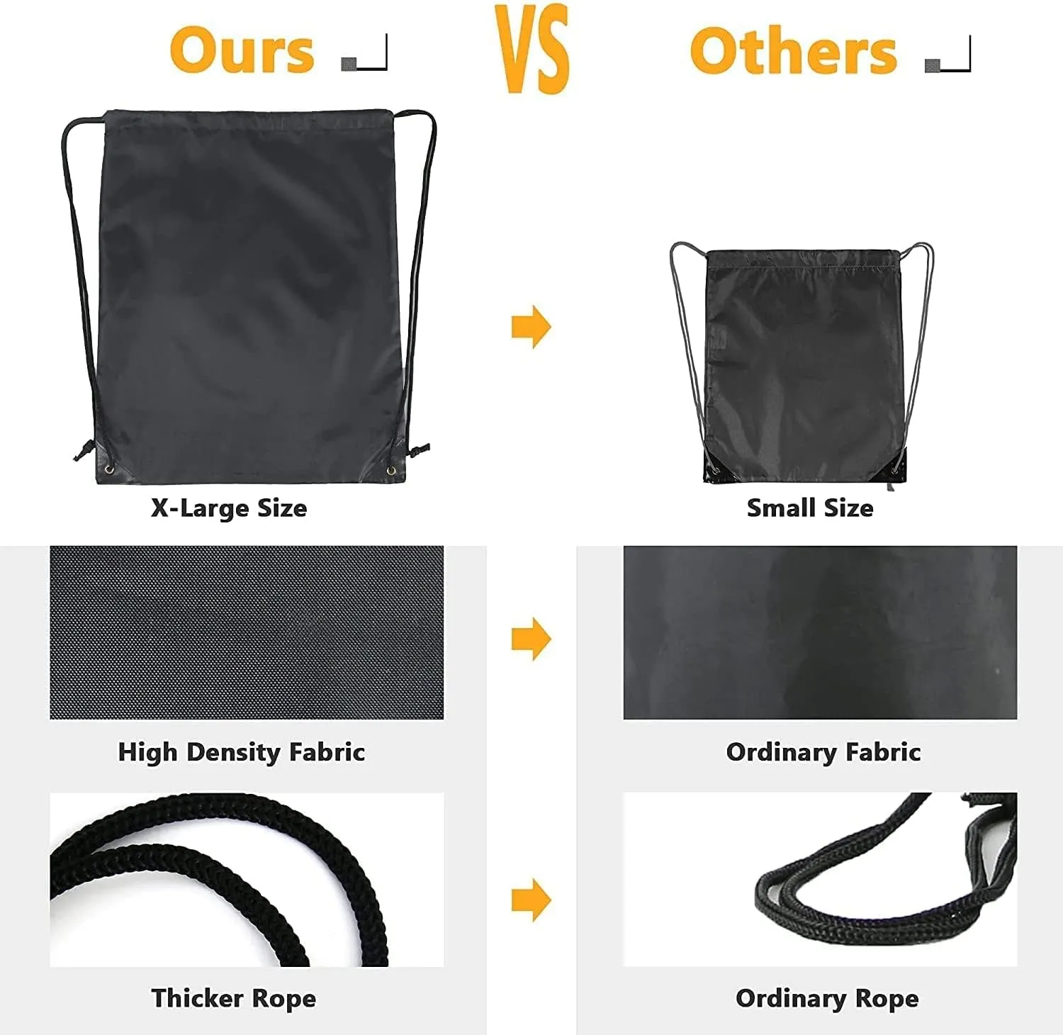 BeeGreen Black and Royal Drawstring Backpack Bags Bulk 2 Pack X-Large 22.4" L x 17.5" W Sports Cinch Sack Gym String Bags Machine Washable Heavy Duty for Men Women