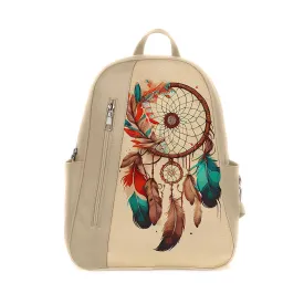 Beige Mixed Backpack Dream Catcher Art