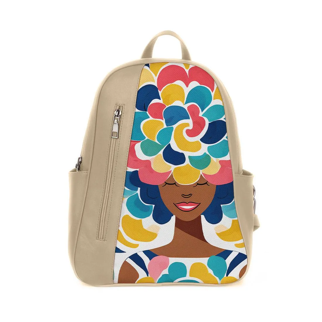 Beige Mixed Backpack Pretty Lady