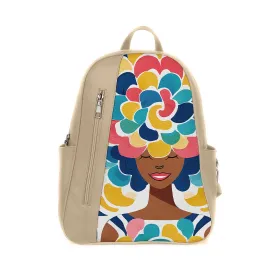 Beige Mixed Backpack Pretty Lady