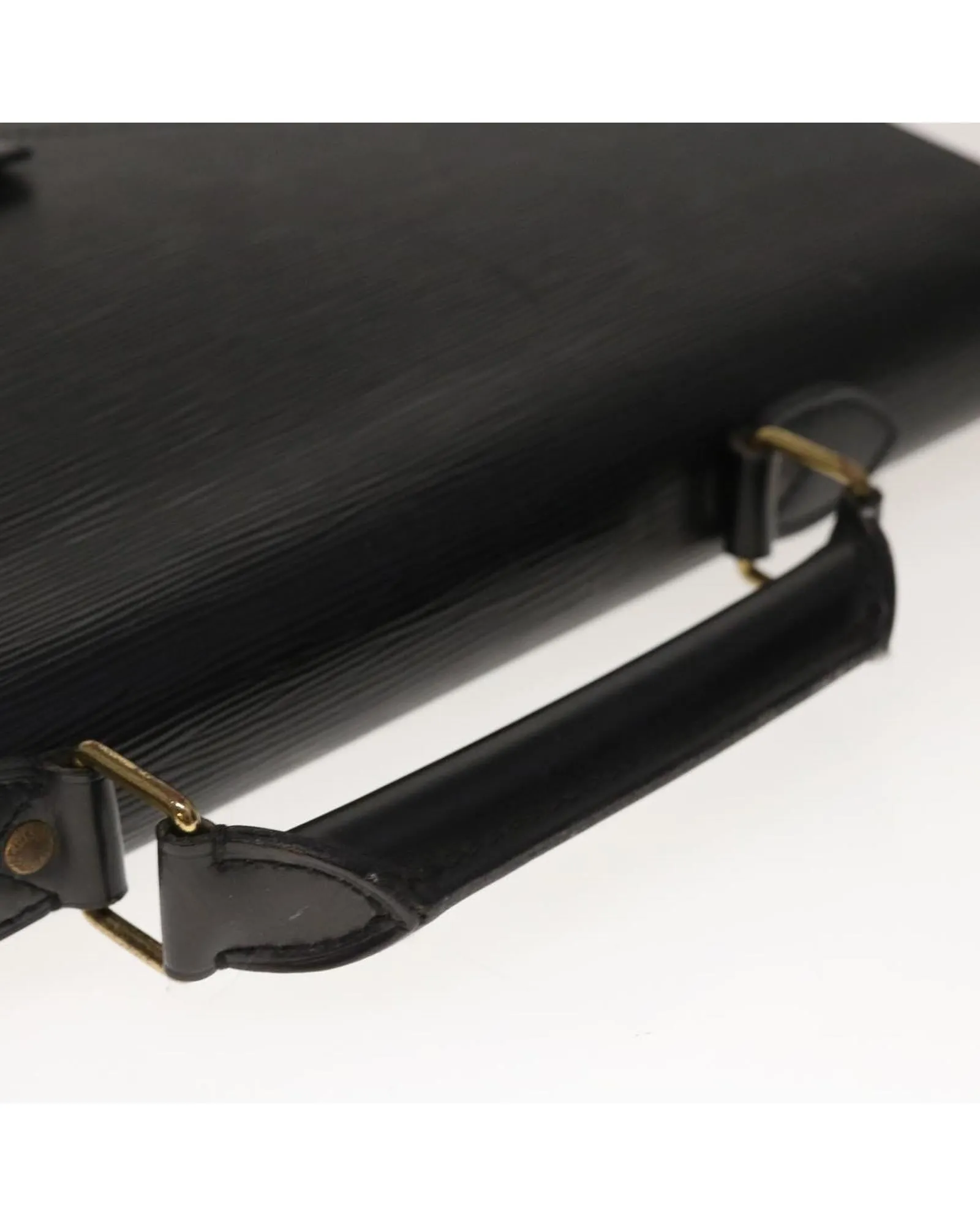 Black Epi Leather Briefcase with Surface Rubbing and Scratches