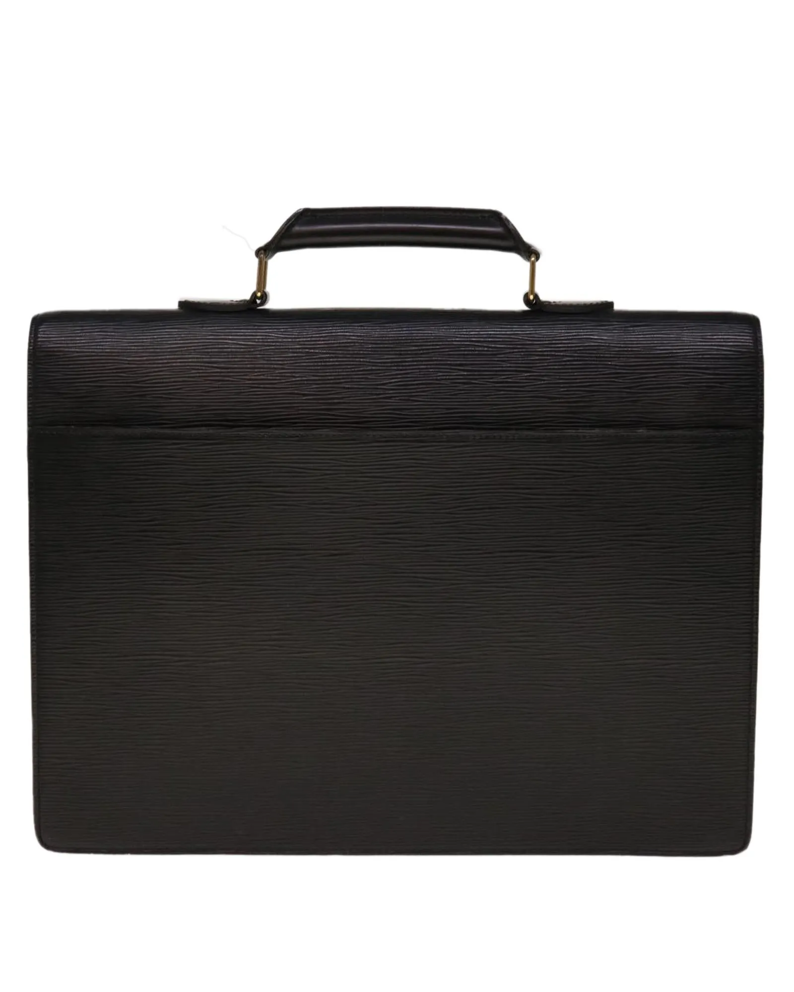Black Epi Leather Briefcase with Surface Rubbing and Scratches