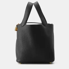Black Taurillon Clemence Picotin Lock bag Size PM