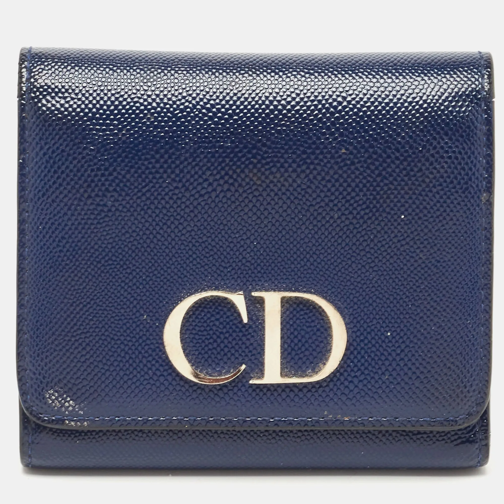 Blue Patent Leather Mania Trifold Wallet
