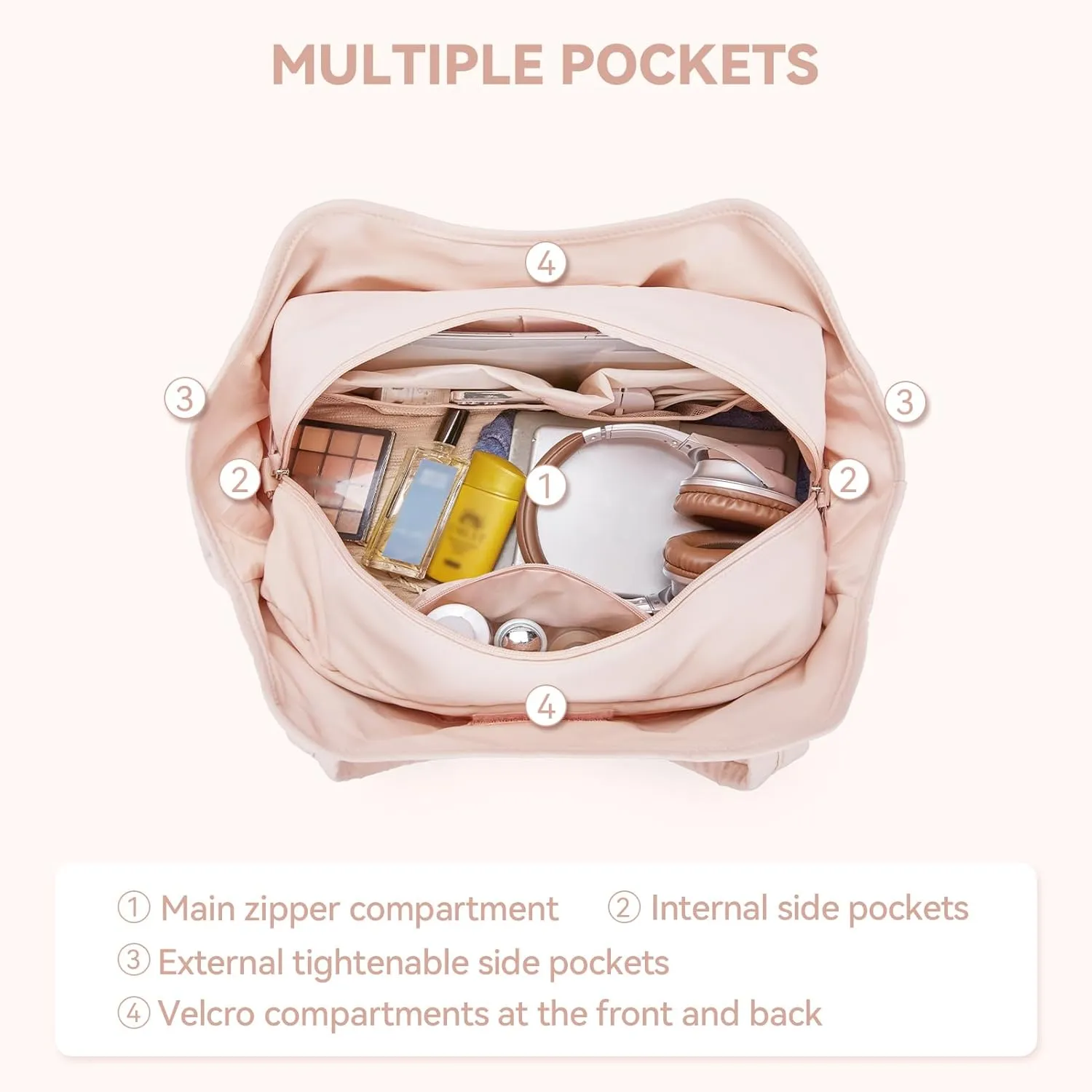 BOSTANTEN Weekender Bags for Women Travel Duffle Waterproof Gym Bag with Shoe Compartment
