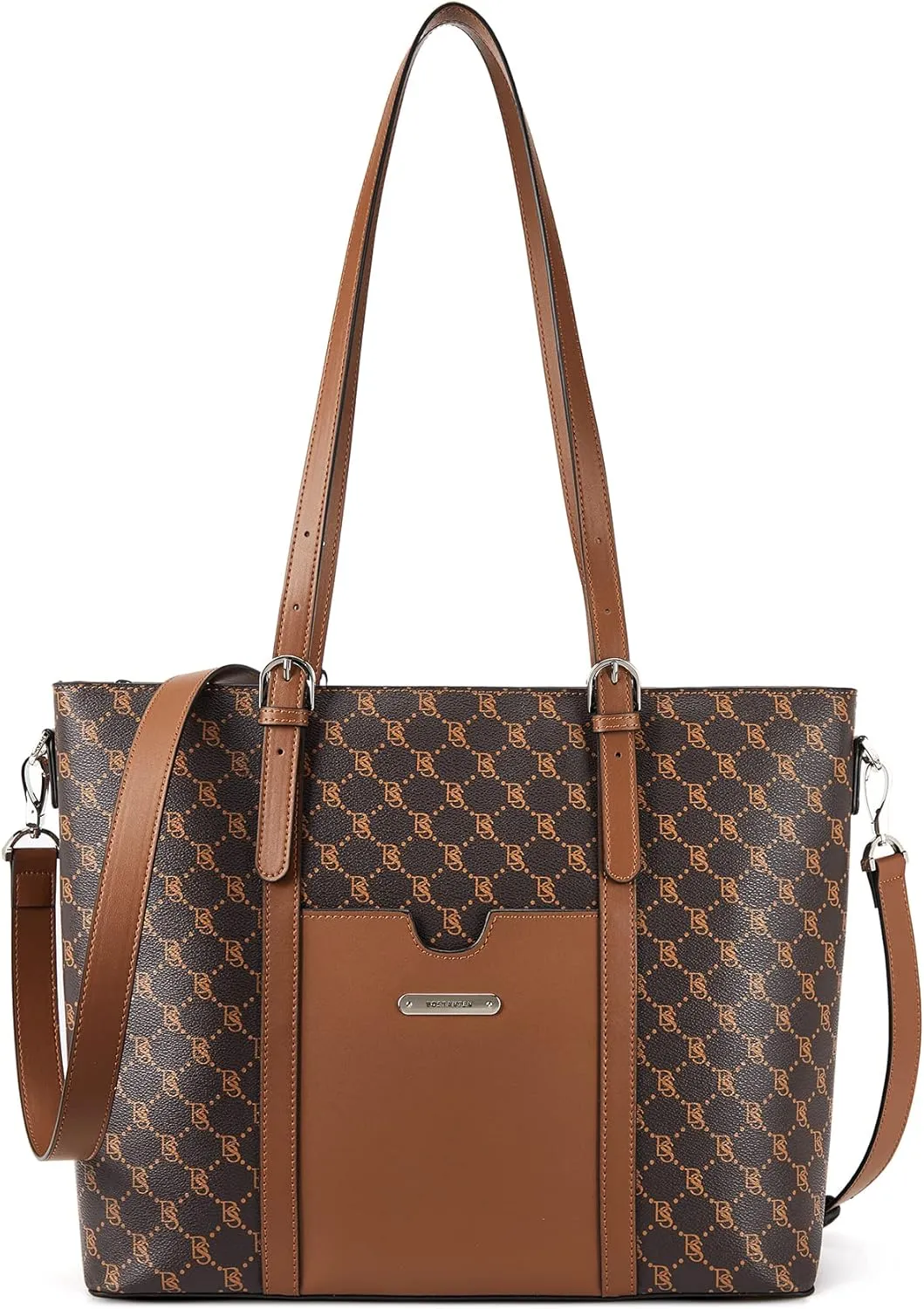 BOSTANTEN Womens Leather Laptop Tote Office Shoulder Handbag Vintage Briefcase 15.6 inch Computer Work Purse