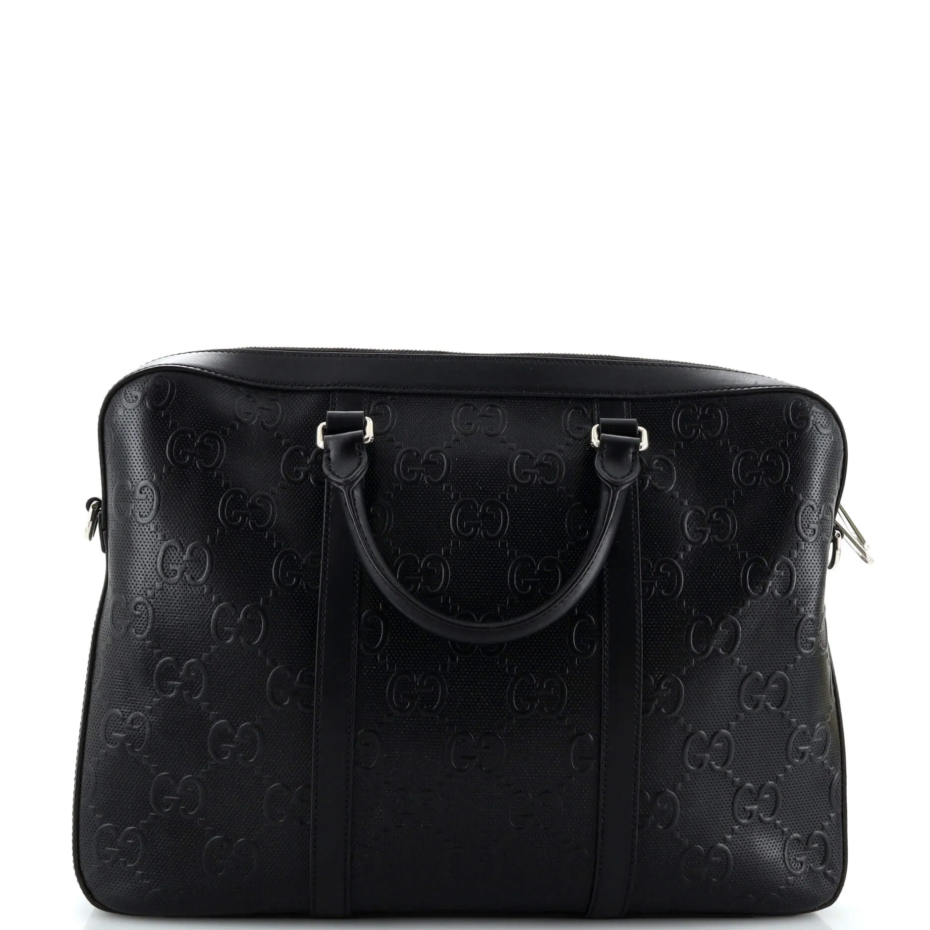 Briefcase GG Embossed Perforated Leather Medium