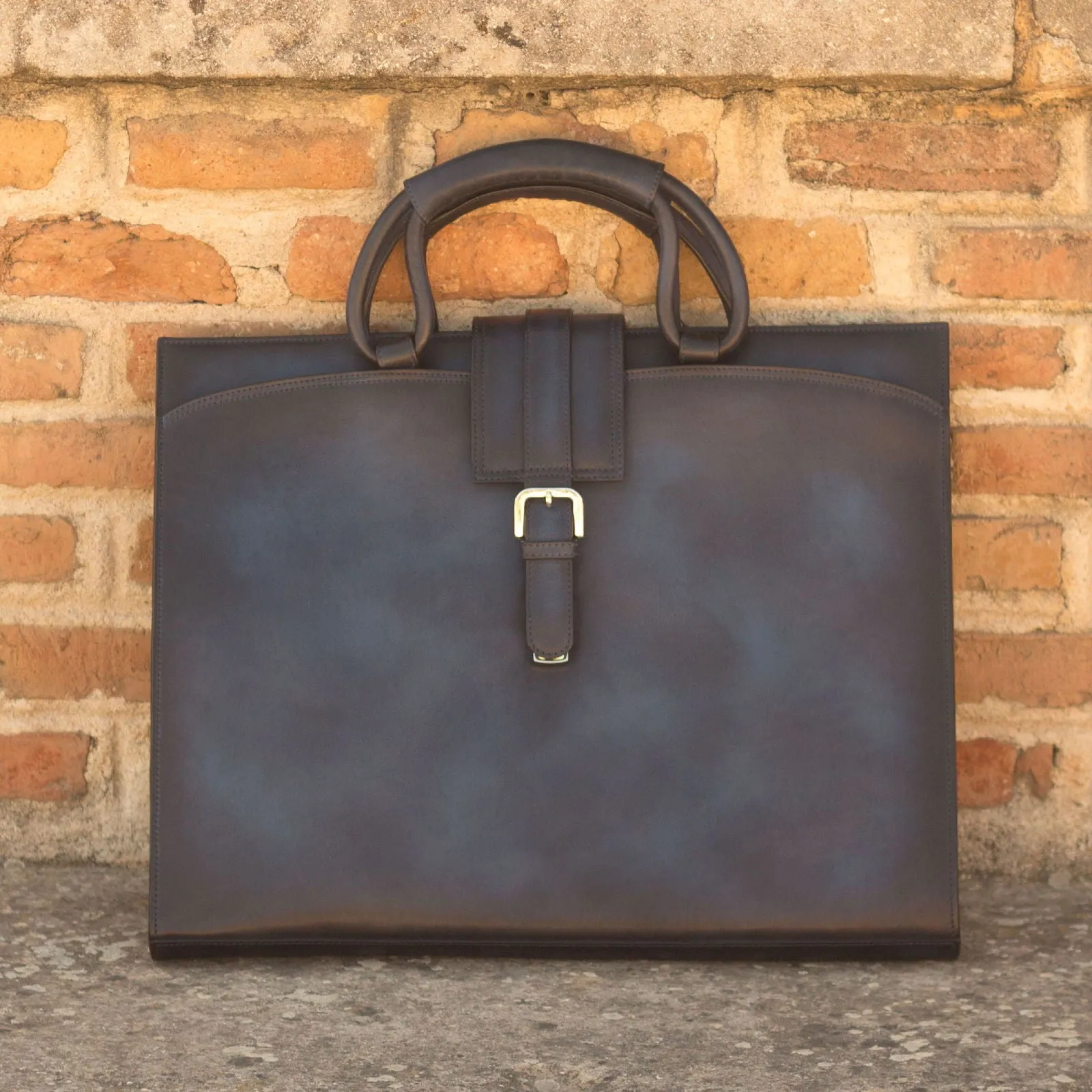 Briefcase Leather Blue 2874