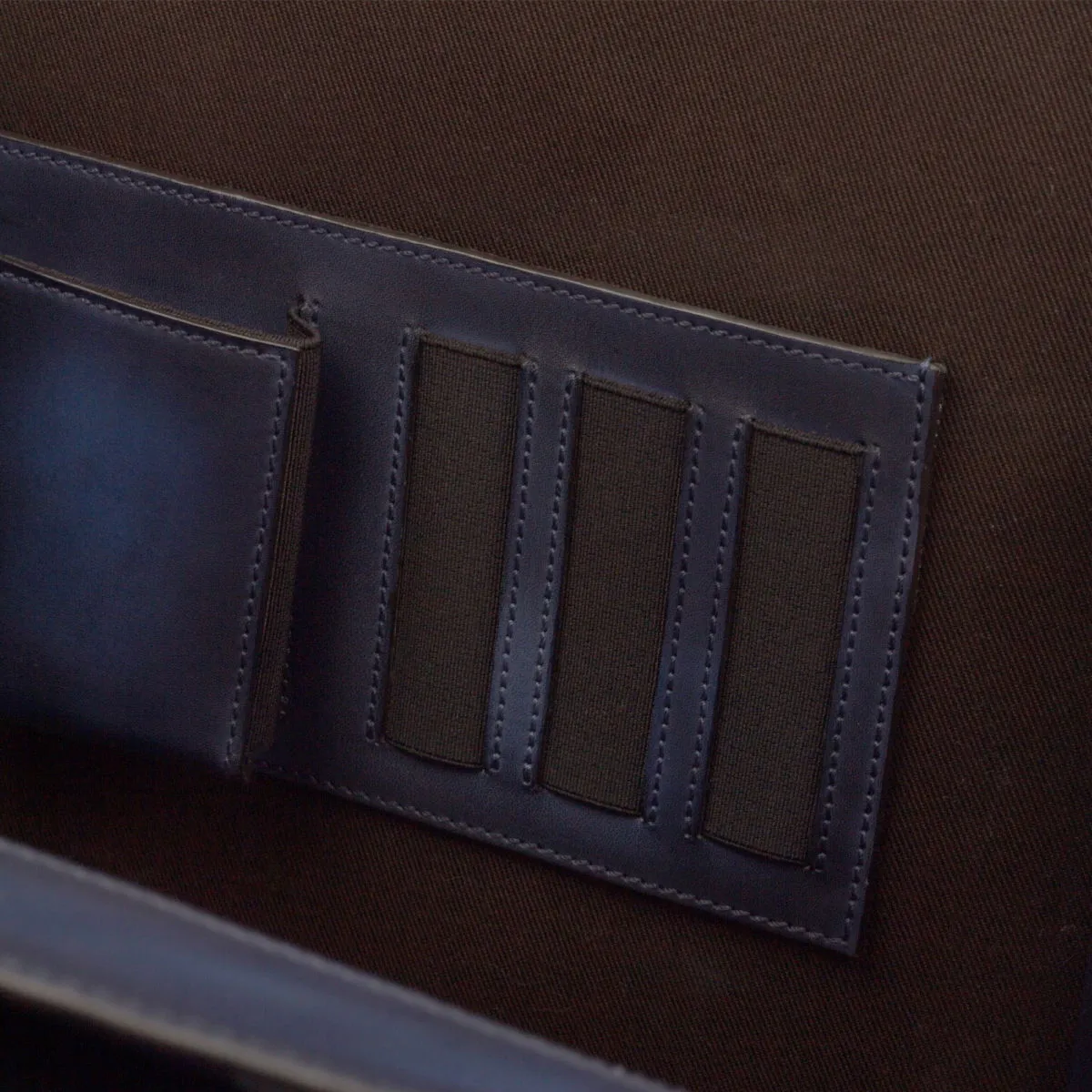 Briefcase Leather Blue 2874