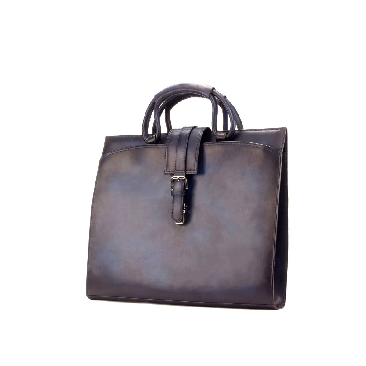 Briefcase Leather Blue 2874