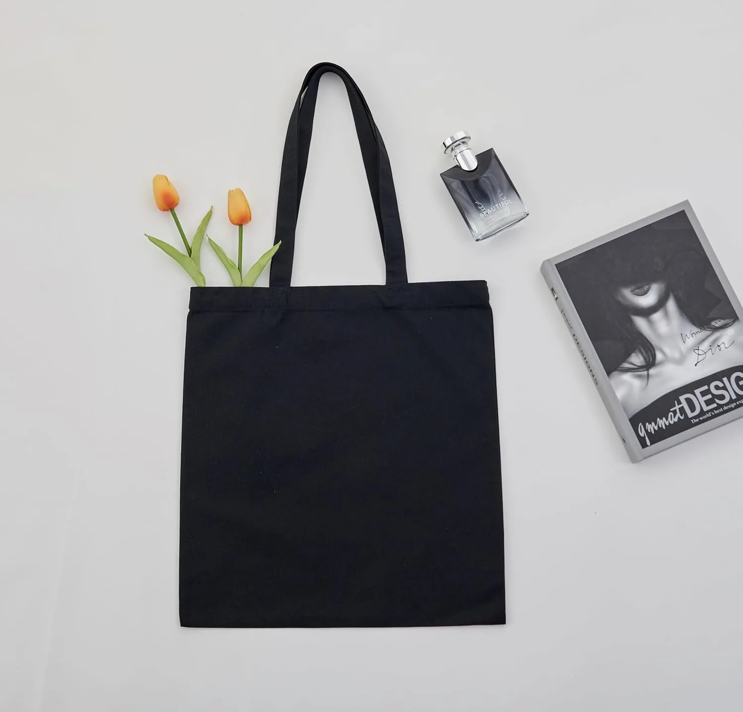 Bulk 2 | 6 | 12 Pack Canvas Cotton Tote Bags 15x16 Reusable Blank Grocery Totes for DIY, Painting, Printing, Crafts