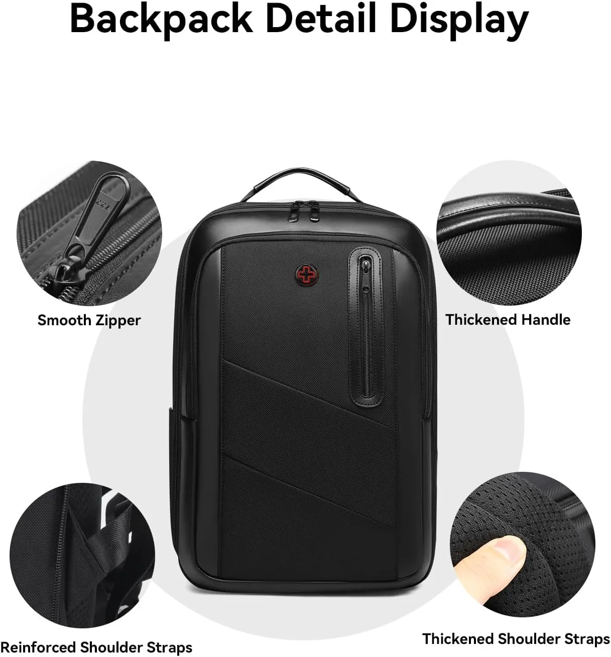 Business Backpack for Men Travel Backpack 180 Commuter Backpack Classic Backpack Water Resistant Bag Daypack for Work,Black