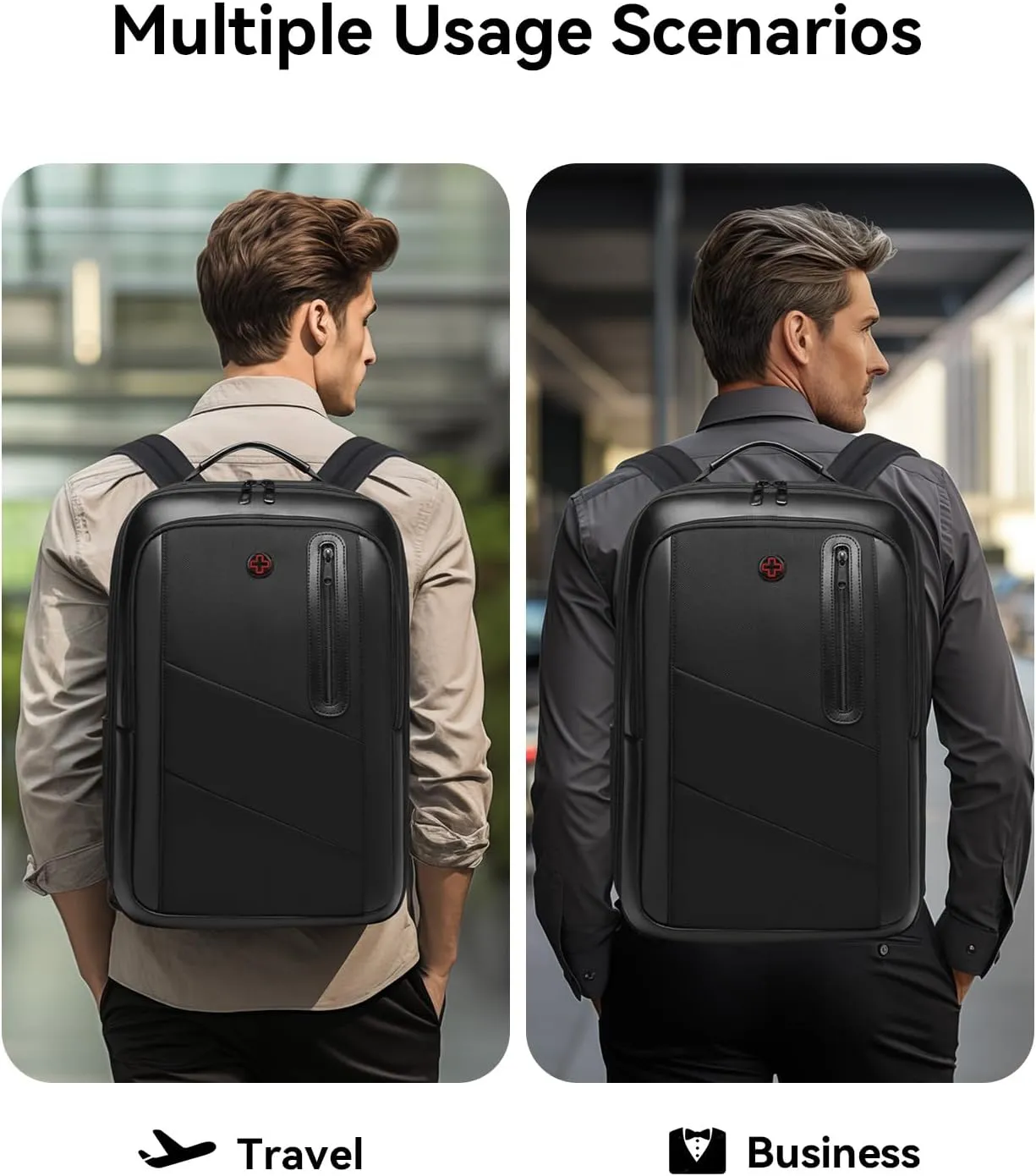 Business Backpack for Men Travel Backpack 180 Commuter Backpack Classic Backpack Water Resistant Bag Daypack for Work,Black