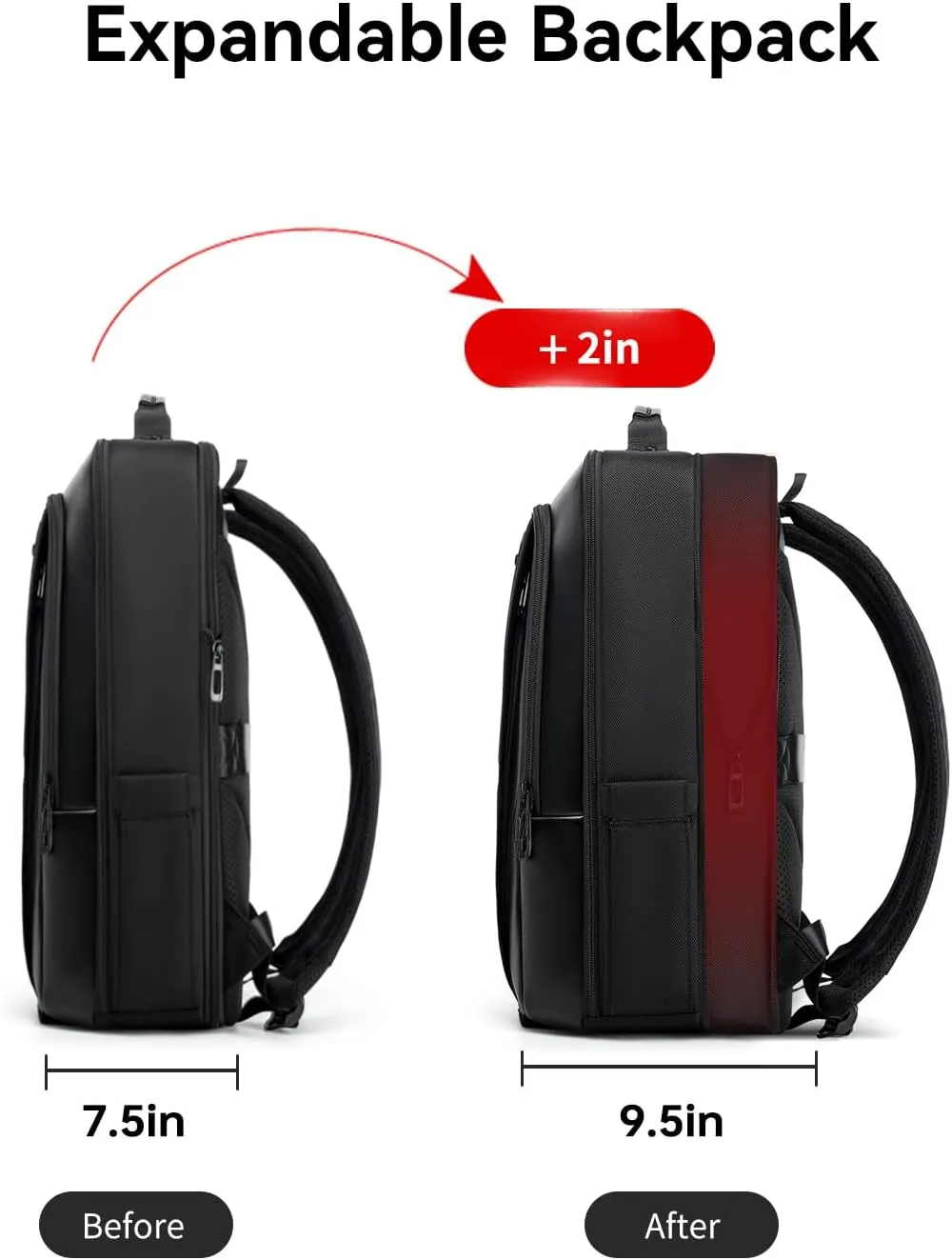 Business Backpack for Men Travel Backpack 180 Commuter Backpack Classic Backpack Water Resistant Bag Daypack for Work,Black
