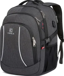 CAFELE Backpack,17.3in Durable Travel Laptop Backpack, College Backpack,RFID Anti Theft Pocket Big Business Computer Bag,Water Resistant School Bookbag for Teens Men Women,Gifts Grey