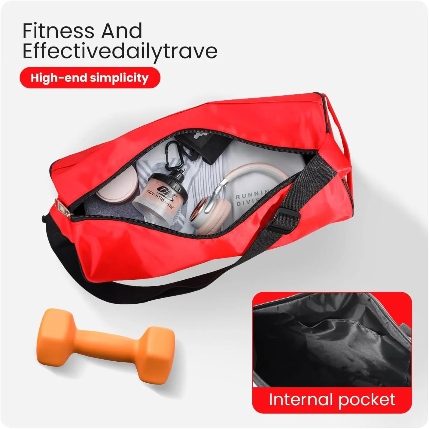 C&F BOGMOST Small Gym Bag for Women & Men,Small Lightweight Duffel Bag Carry On Bags Mini Duffel Travel Bag Waterproof Sports Bags for Workout/Sport/Travel, Red