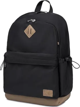 CAMTOP Backpack for School Water Resistant Student Bookbag Fits 17 Inch Laptop Lightweight Casual Daypack Backpacks for Work, Travel (Black)