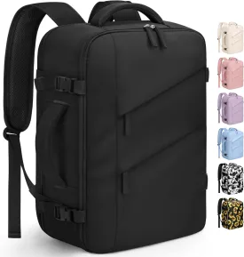 Capolo Travel Backpack for Women Men Waterproof Laptop Backpack Flight Approved Carry On Backpack Overnight Weekender Bag College Bookbag for Business, Work, Traveling Fits 15.6 '' Laptop,Black