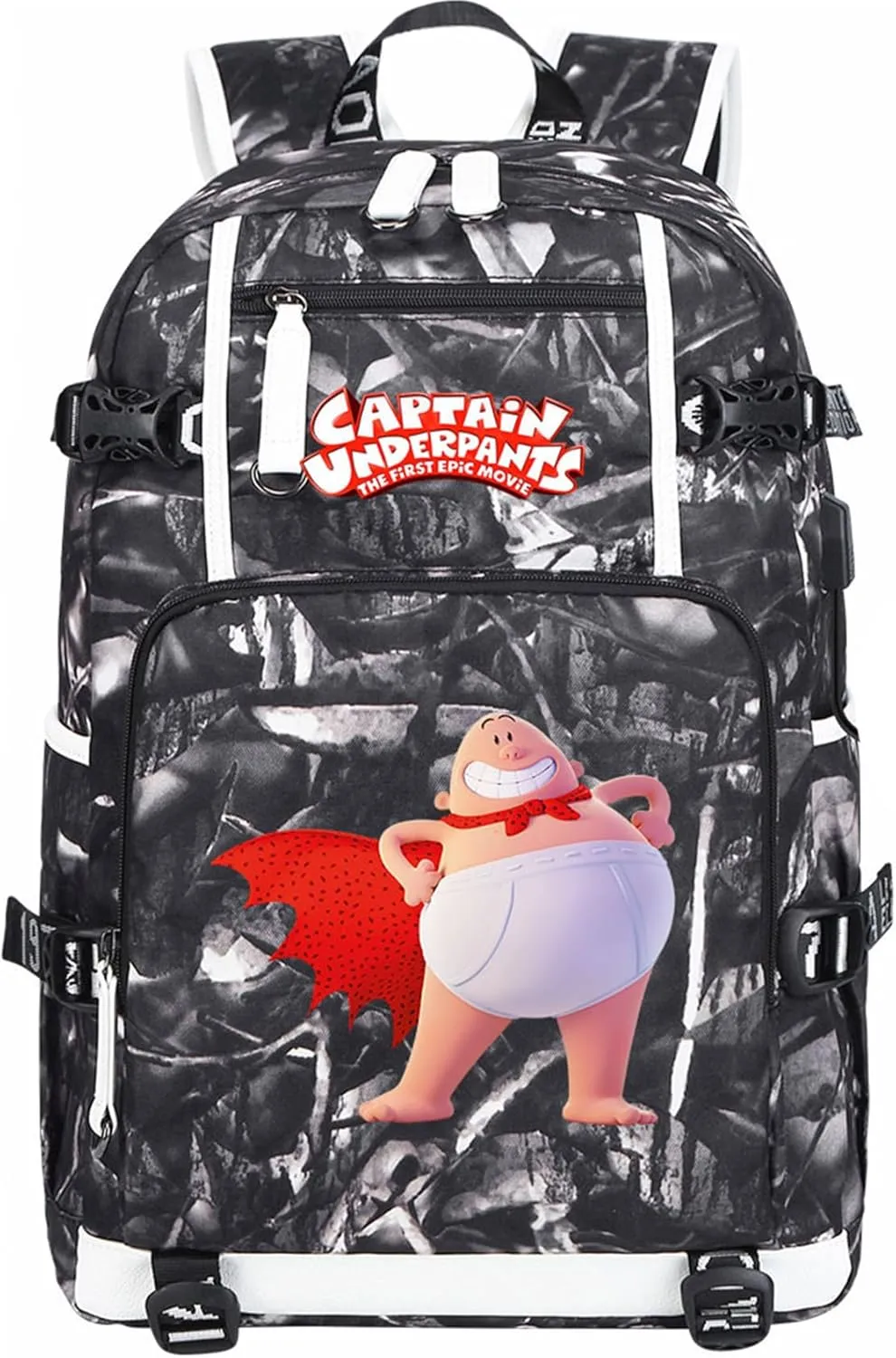 Captain Underpants Casual Bookbag Lightweight Sturdy Travel Knapsack Multi-pocket USB Bagpack for Outdoors,Hiking
