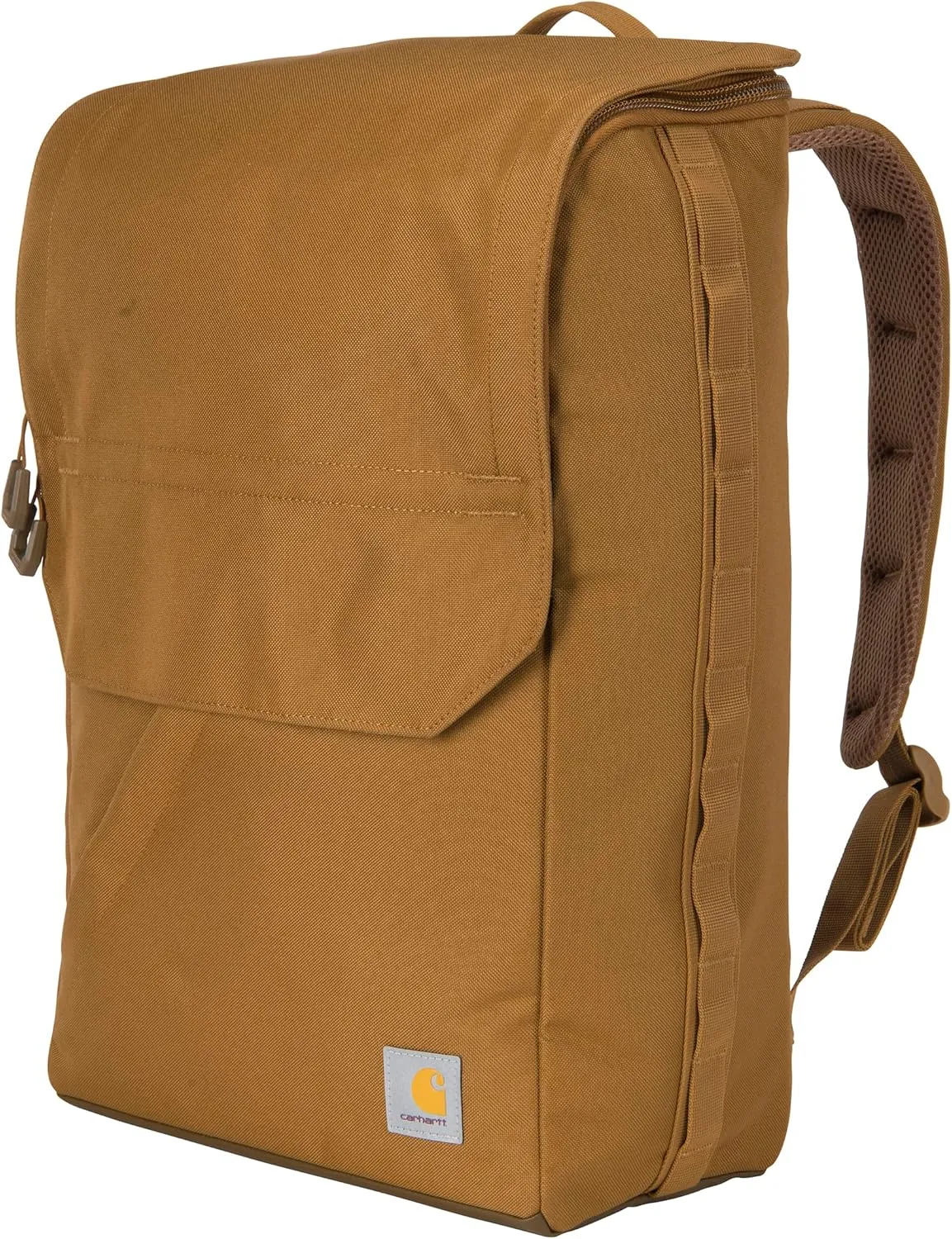 Carhartt 21L Top-Load Backpack, Durable Water Resistant Coated Canvas Base W/ 17" Laptop Sleeve, Brown, One Size