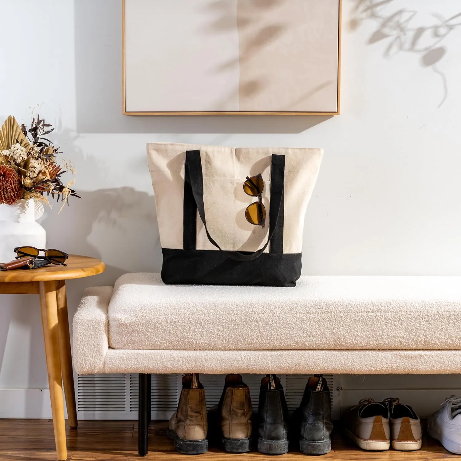 Carrywell |Not Made in China| Cotton Canvas Tote Bags, Blank Reusable Shopping Bags, Organic Cloth, Screen Print and DIY