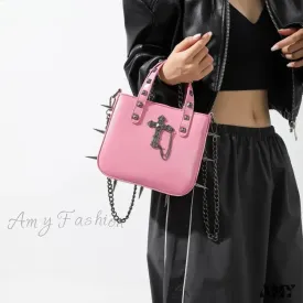 Casual Vintage Y2K Aesthetic Crossbody Punk Shoulder Gothic Korean Rivets Bag