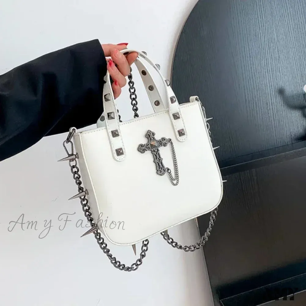 Casual Vintage Y2K Aesthetic Crossbody Punk Shoulder Gothic Korean Rivets Bag