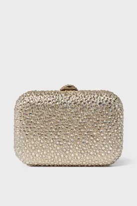 Champagne Casey Hot Fix Encrusted Clutch