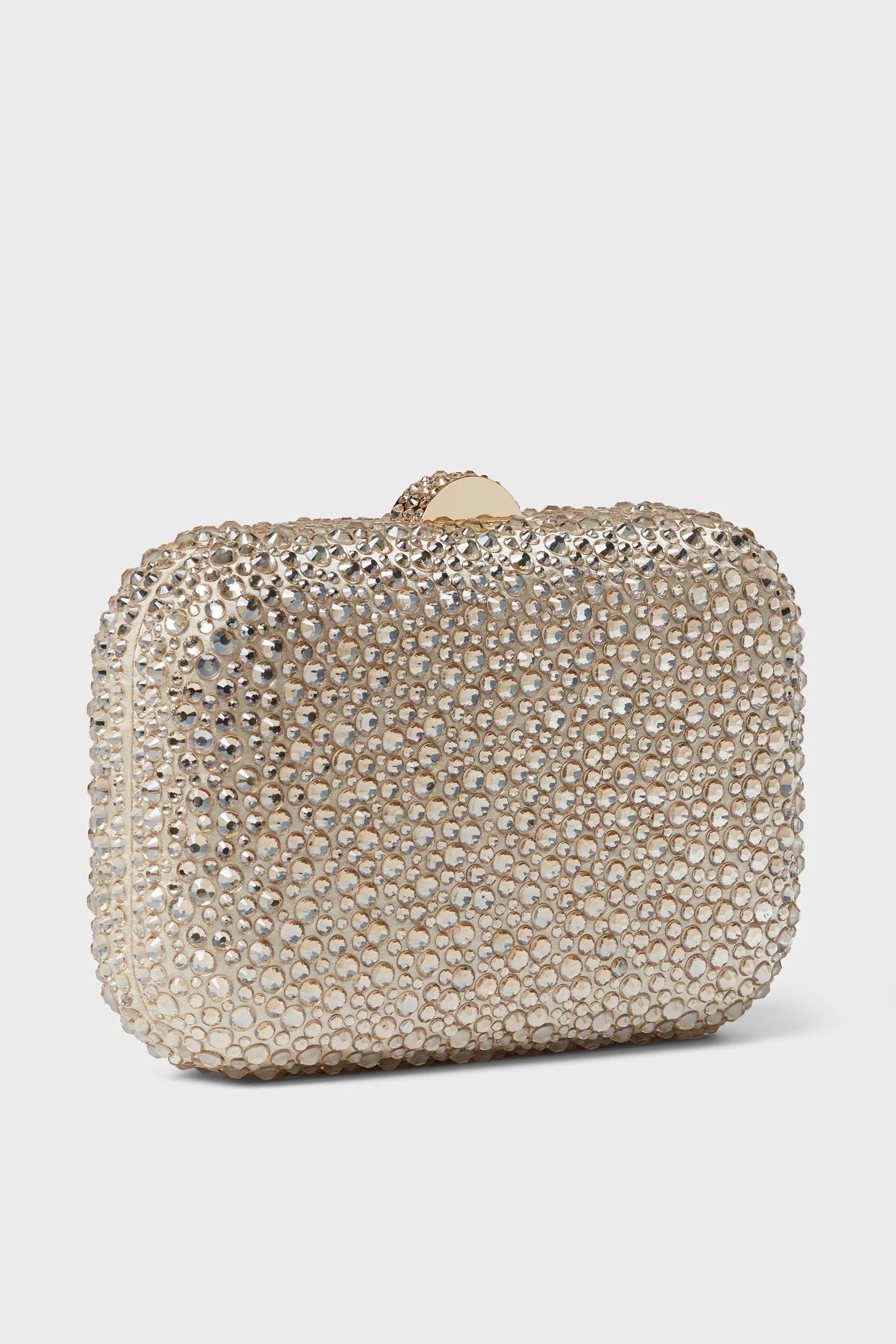 Champagne Casey Hot Fix Encrusted Clutch