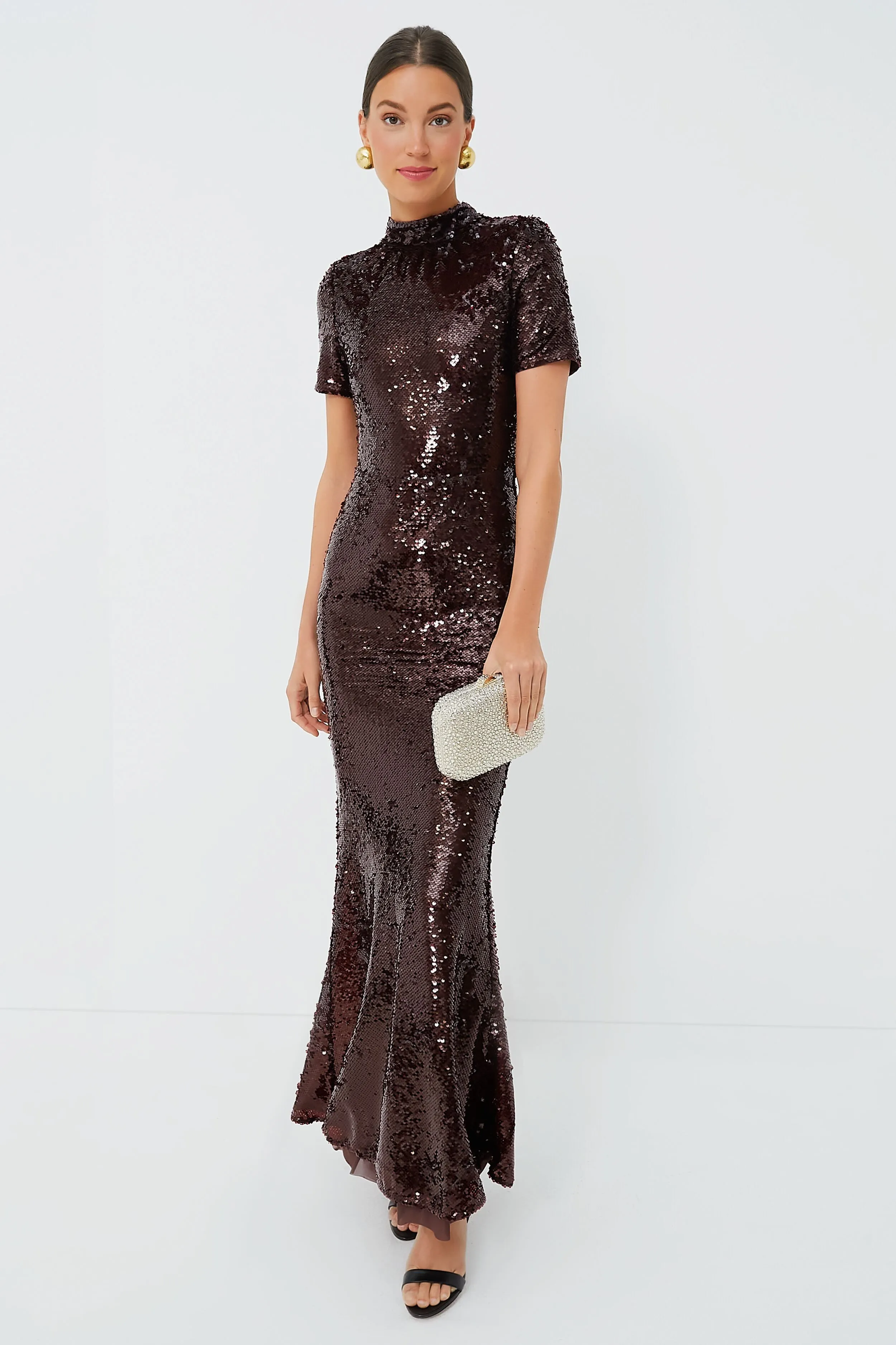 Champagne Casey Hot Fix Encrusted Clutch