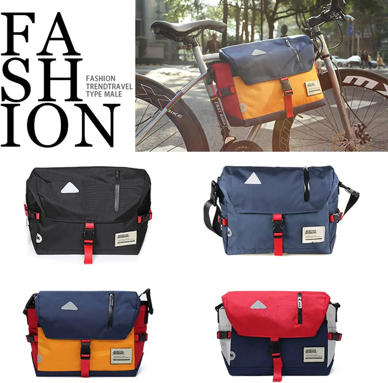 Classic Messenger Bag-Durable,Water-Resistant Small Messenger Laptop Bag for Men Women Crossbody Bike Satchel Message