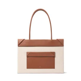 Click Tote Canvas & Leather Shoulder Bag - Brown