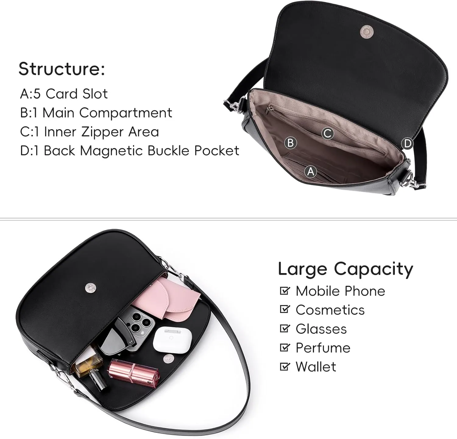 CLUCI Purses for women,Small Shoulder Bag Cute Clutch Designer tote Handbags leather crossbody bag Hobo purse