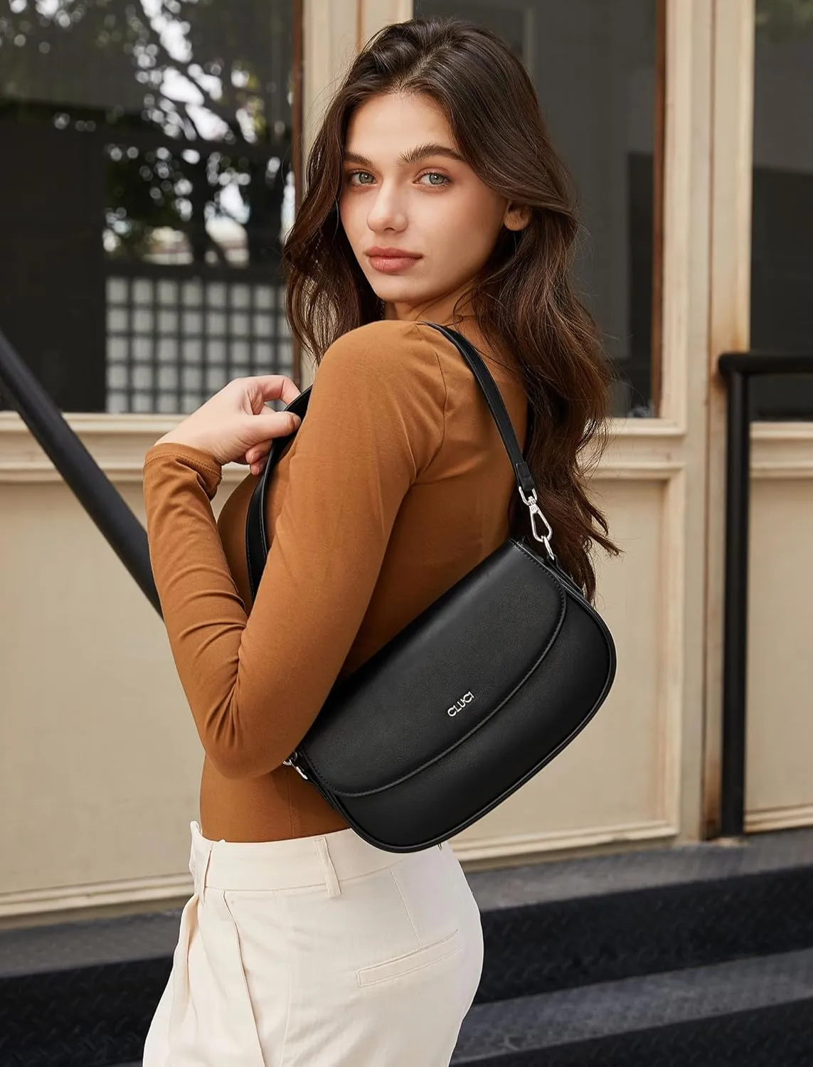 CLUCI Purses for women,Small Shoulder Bag Cute Clutch Designer tote Handbags leather crossbody bag Hobo purse