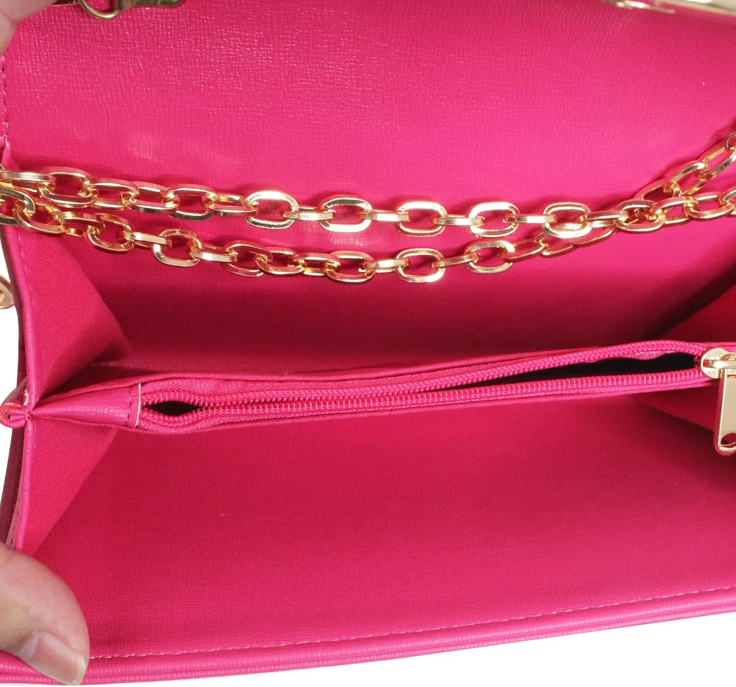 Clutch Purse Evening Bag for WomenEnvelope Handbag With Detachable Chain