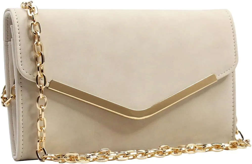 Clutch Purse Evening Bag for WomenEnvelope Handbag With Detachable Chain