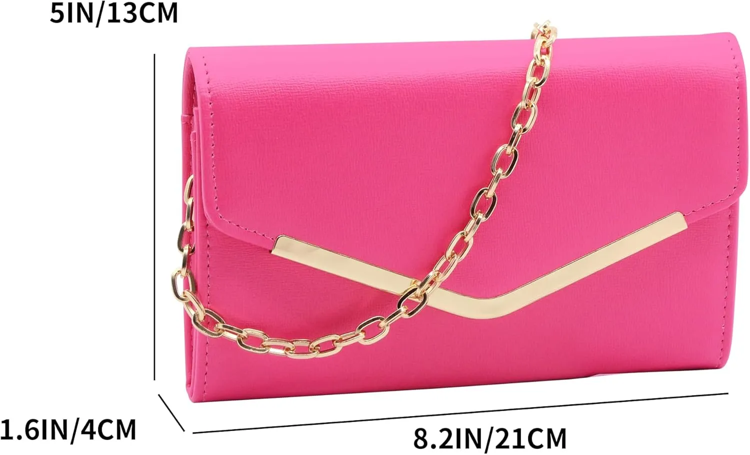 Clutch Purse Evening Bag for WomenEnvelope Handbag With Detachable Chain